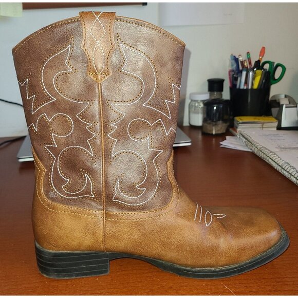wonder nation Other - Wonder Nation Unisex Boy Girl Kids Cowboy Western Boots Sz 6 Brown Pull On